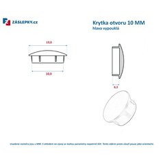 Zátka otvorů kulatá 10mm - bílá