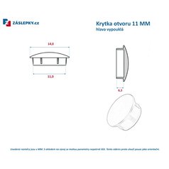Zátka otvorů kulatá 11mm - bílá