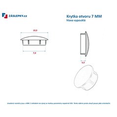 Zátka otvorů kulatá 7mm - bílá