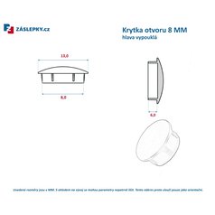Zátka otvorů kulatá 8mm - bílá
