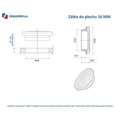 Zátka do plechu 16mm