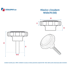 Hlavice s šroubem M10x70mm (Ø50mm)