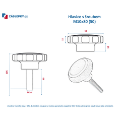 Hlavice s šroubem M10x80mm (Ø50mm)