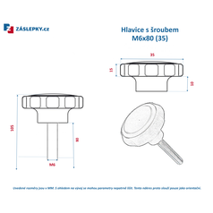 Hlavice s šroubem M6x80mm (Ø35mm)