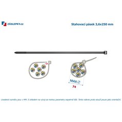 Stahovací pásek 3,6x250  odolný UV