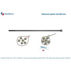 Stahovací pásek 3,6x265  odolný UV