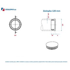 Záslepka kulatá 120mm kulatá černá erodovaná