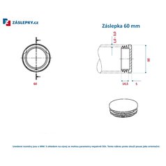 Záslepka 60mm kulatá černá erodovaná
