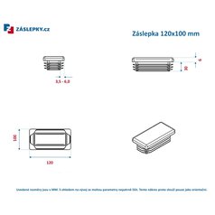 Záslepka 120x100mm obdélníková černá erodovaná