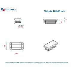 Záslepka 120x80mm obdélníková černá erodovaná